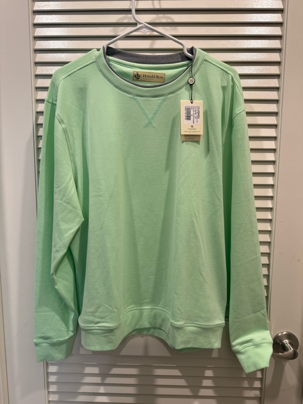 Donald Ross Men’s Lightweight Crewneck Shirt Jacket - Mint Green
